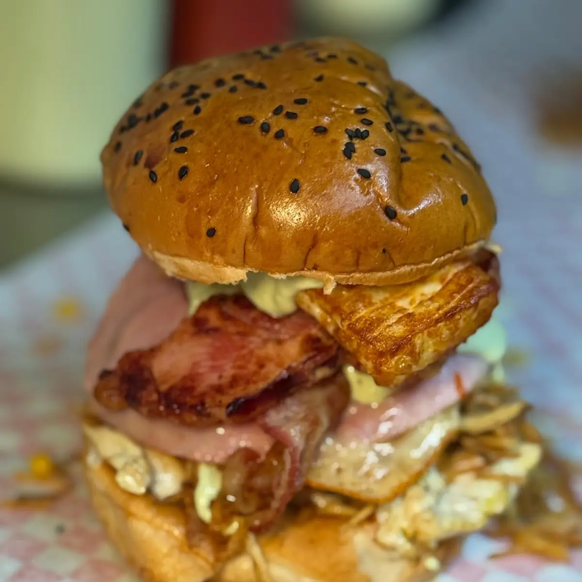 Pork Chop and Chicken Burger