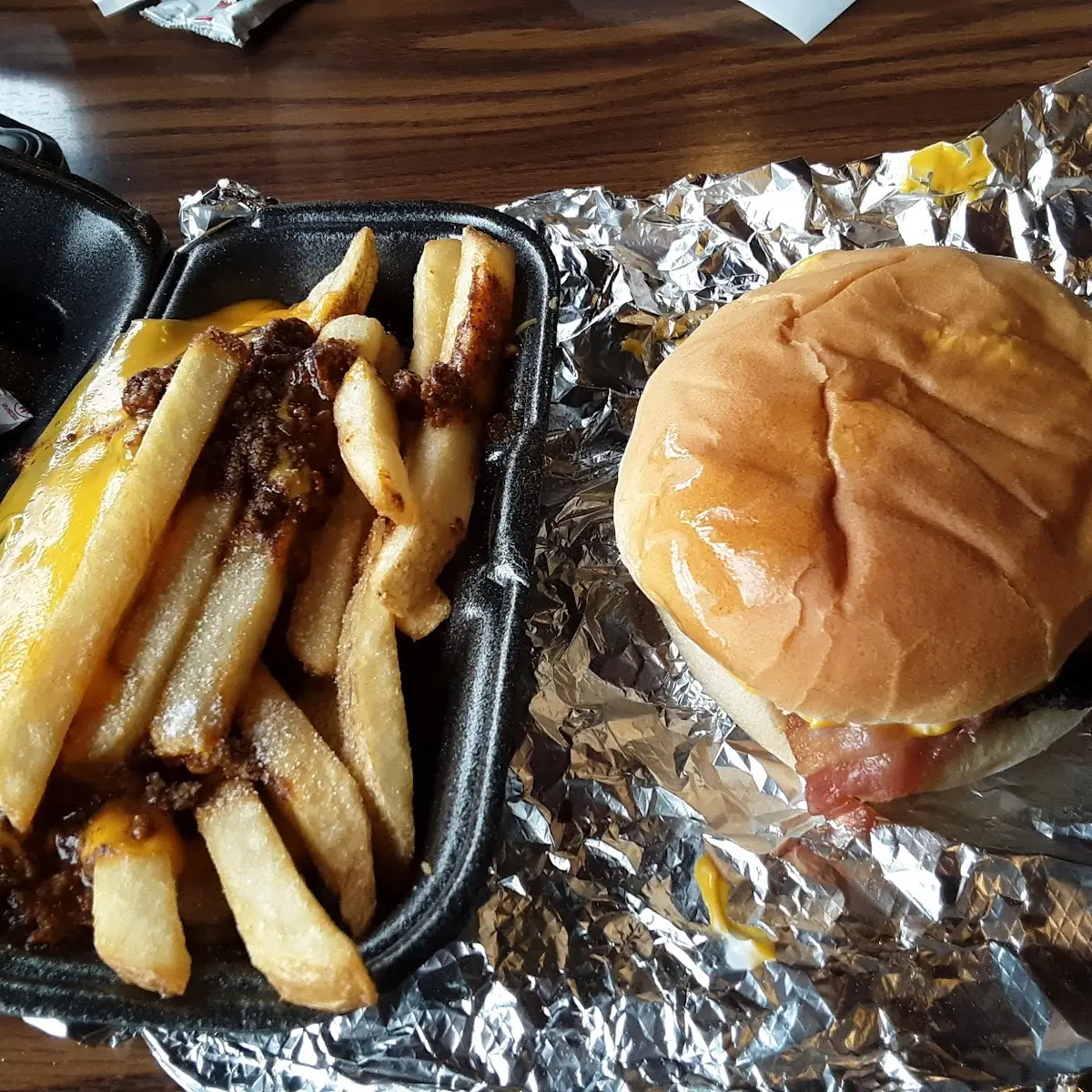Cheeseburger and Chili Cheese Fries