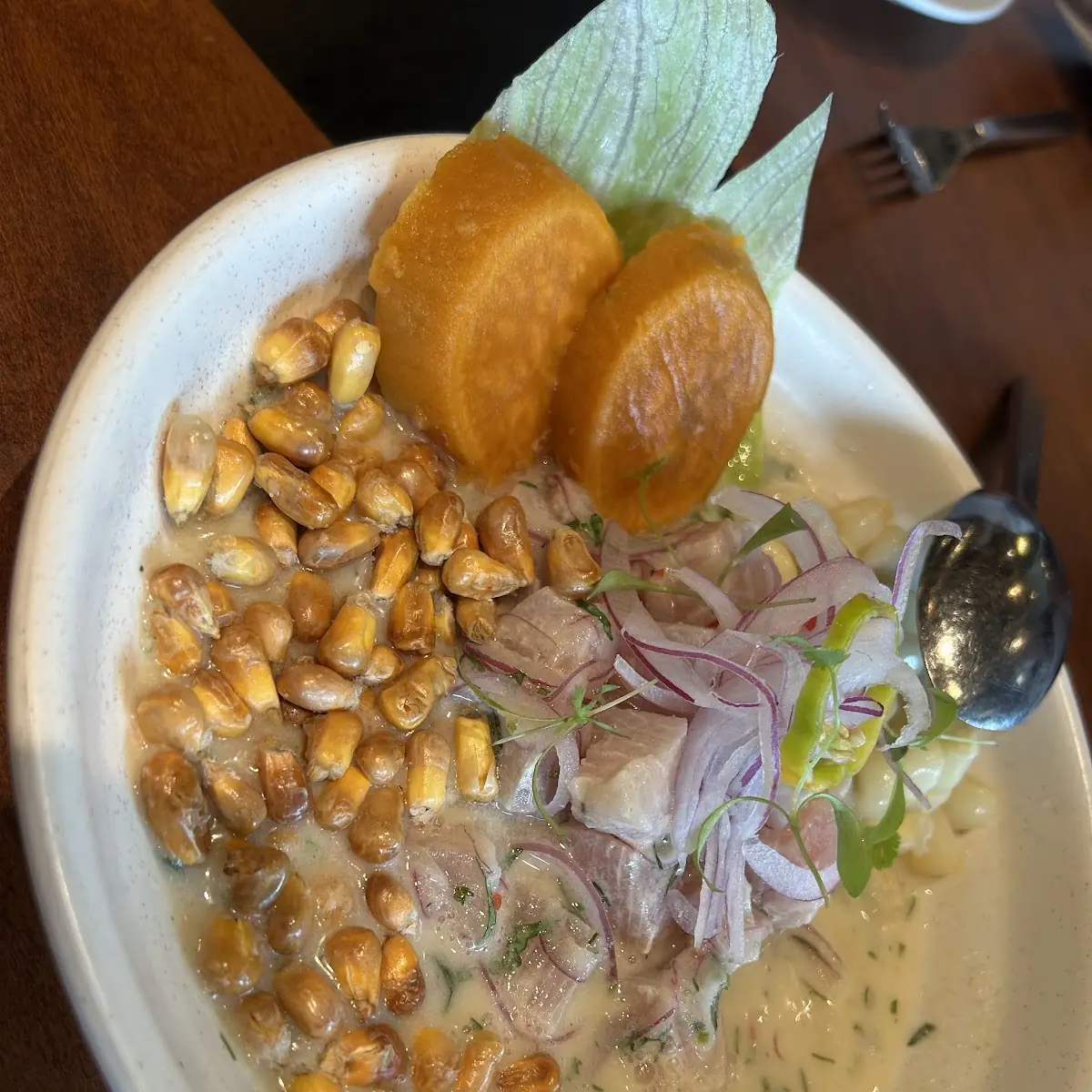 Peruvian Ceviche with Plantains