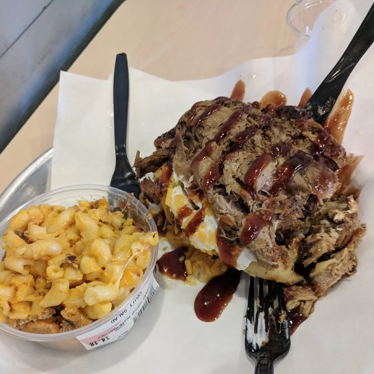 Loaded Baked Potato and Mac and Cheese