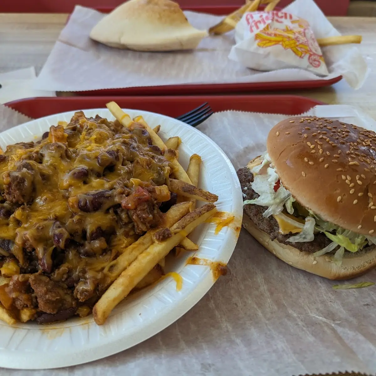 Cheeseburger with Chili Cheese Fries