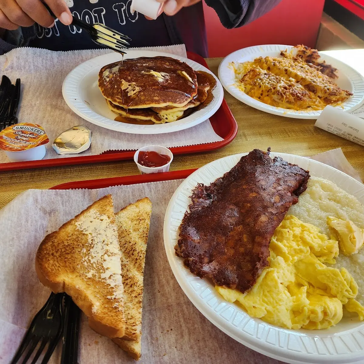 Corned Beef Hash Platter and Pancakes