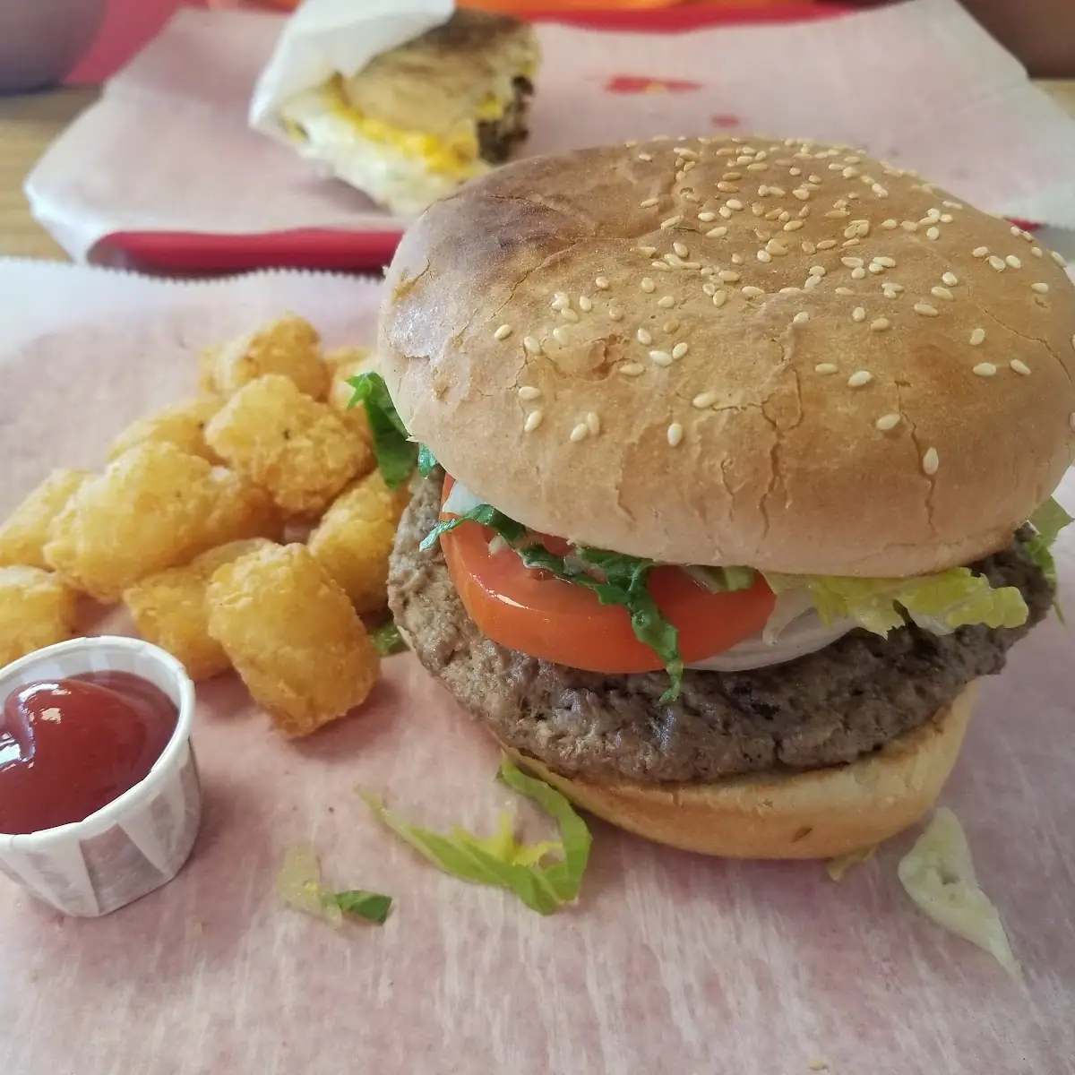 Hamburger with Tater Tots