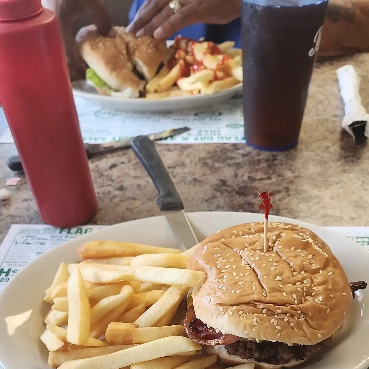Bacon Cheeseburger and Fries