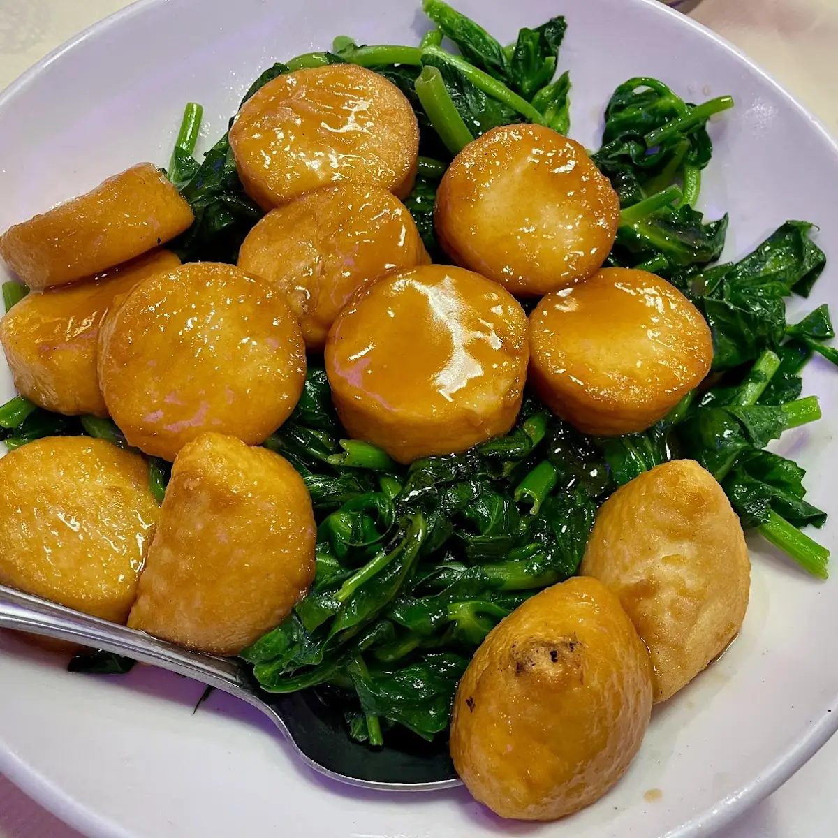 Egg Tofu with Pea Tips