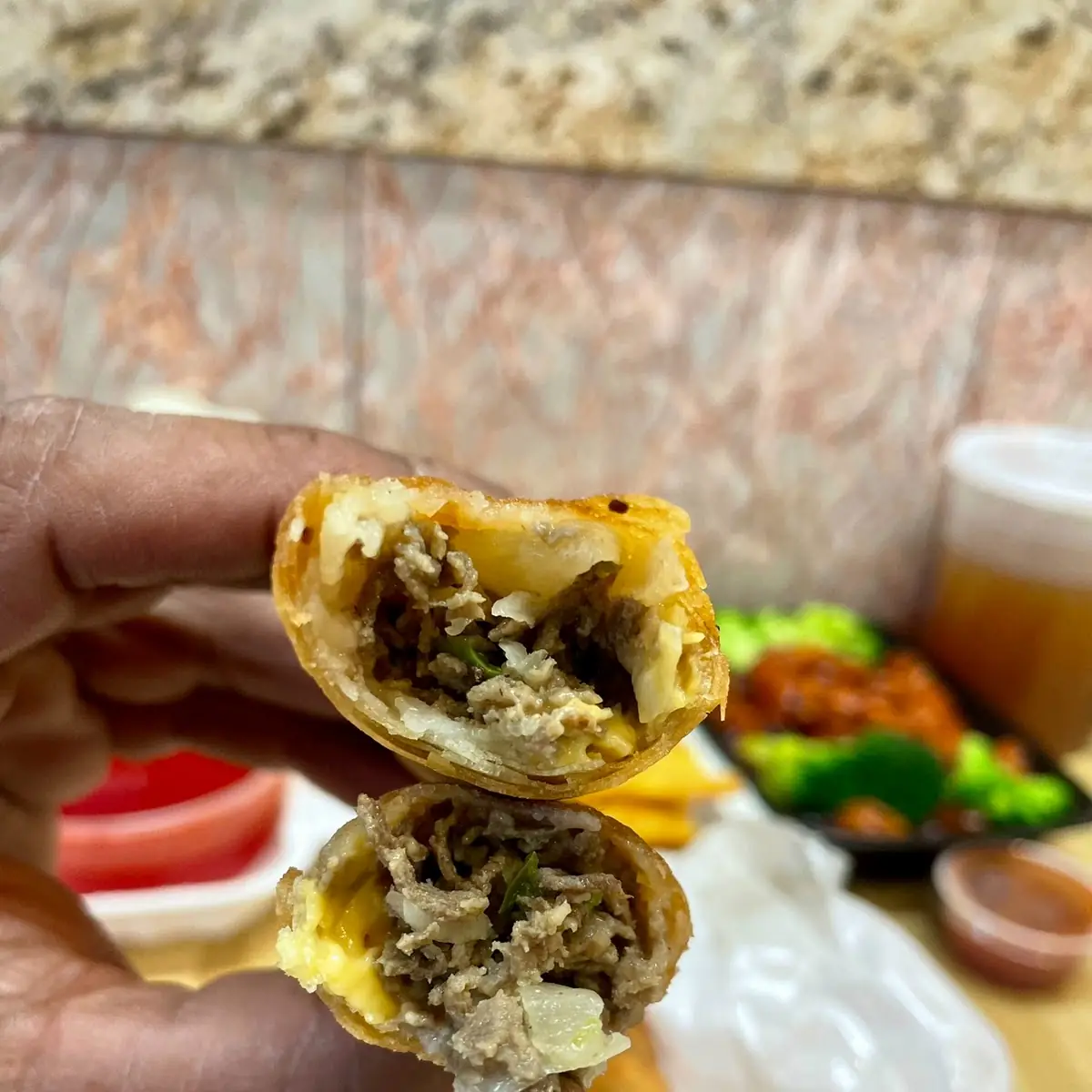 Steak N Cheese Egg Rolls