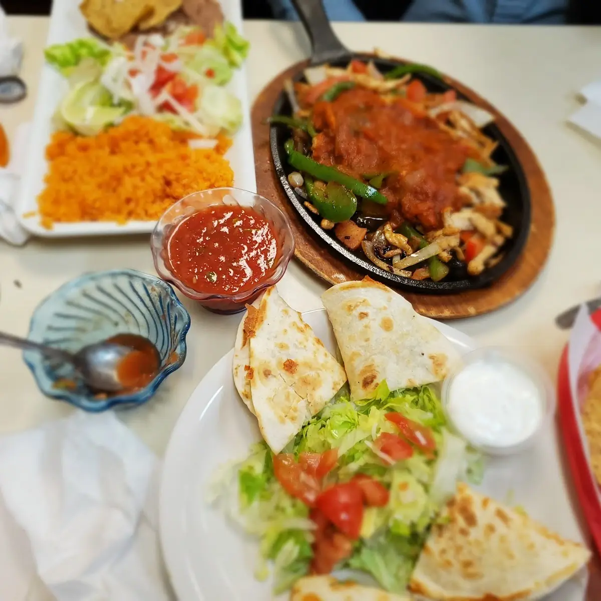 Quesadilla and Chicken Fajitas