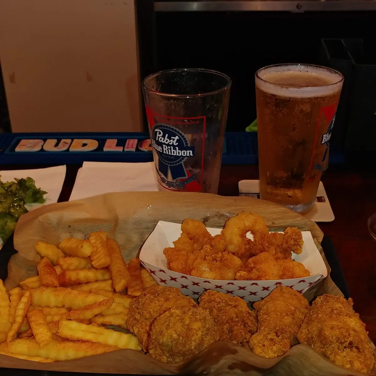 Chicken Wings Shrimp and Fries