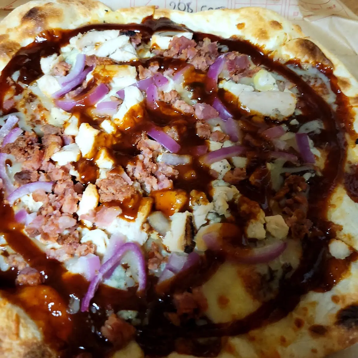 BBQ Chicken Pizza with Red Onions