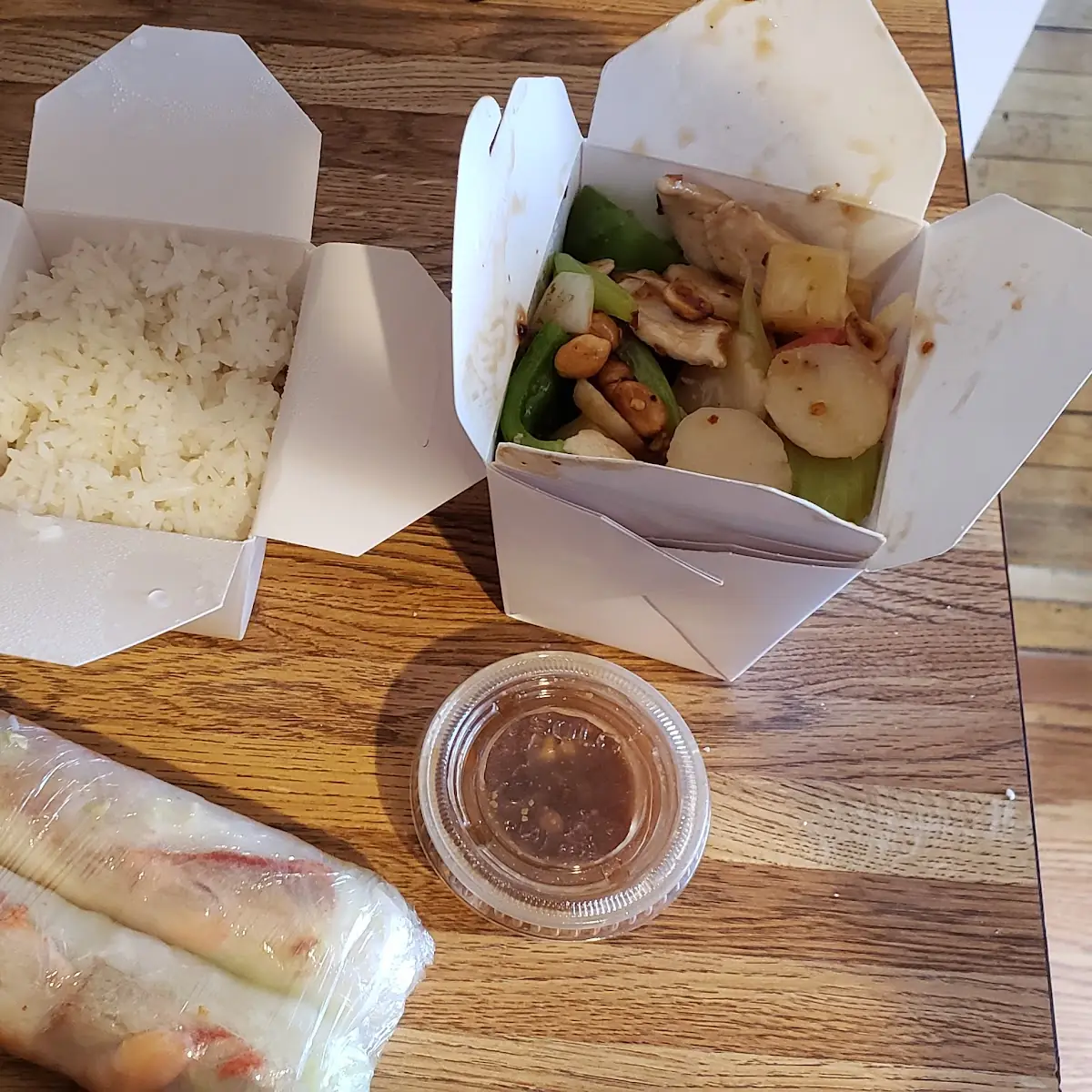 Kung Pao Chicken and Spring Rolls