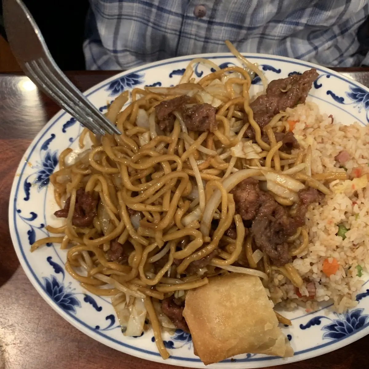 Chicken Chow Mein with Pork Fried Rice