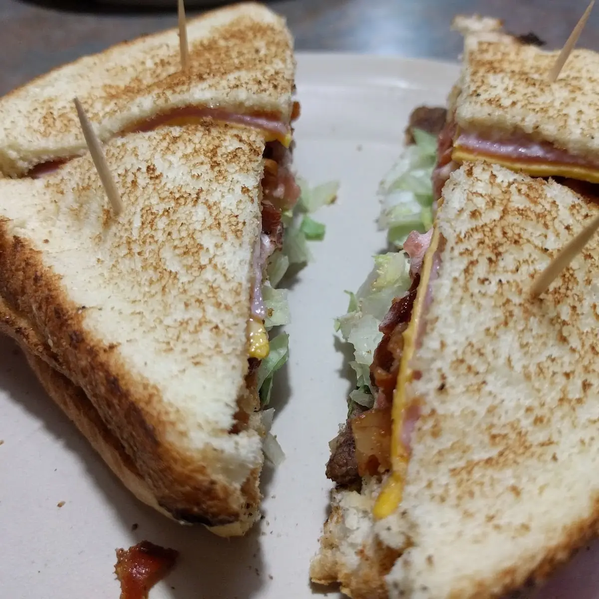 Cheeseburger Club Sandwich