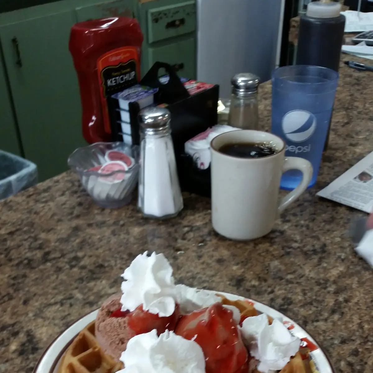 Corned Beef Hash and Belgian Waffle