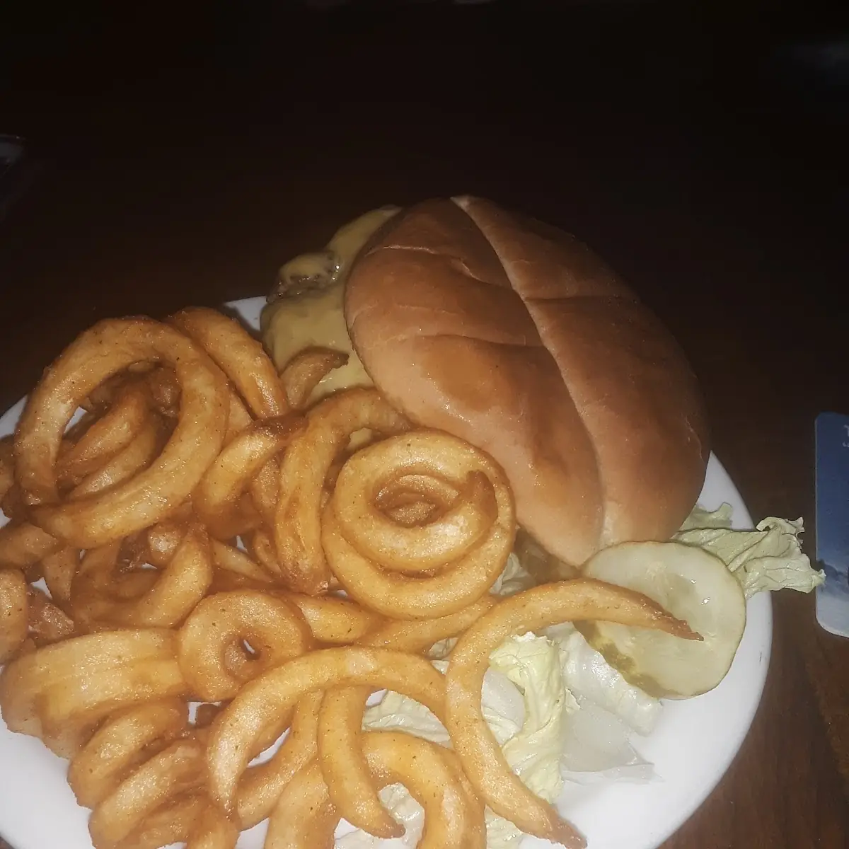 Cheeseburger and Curly Fries