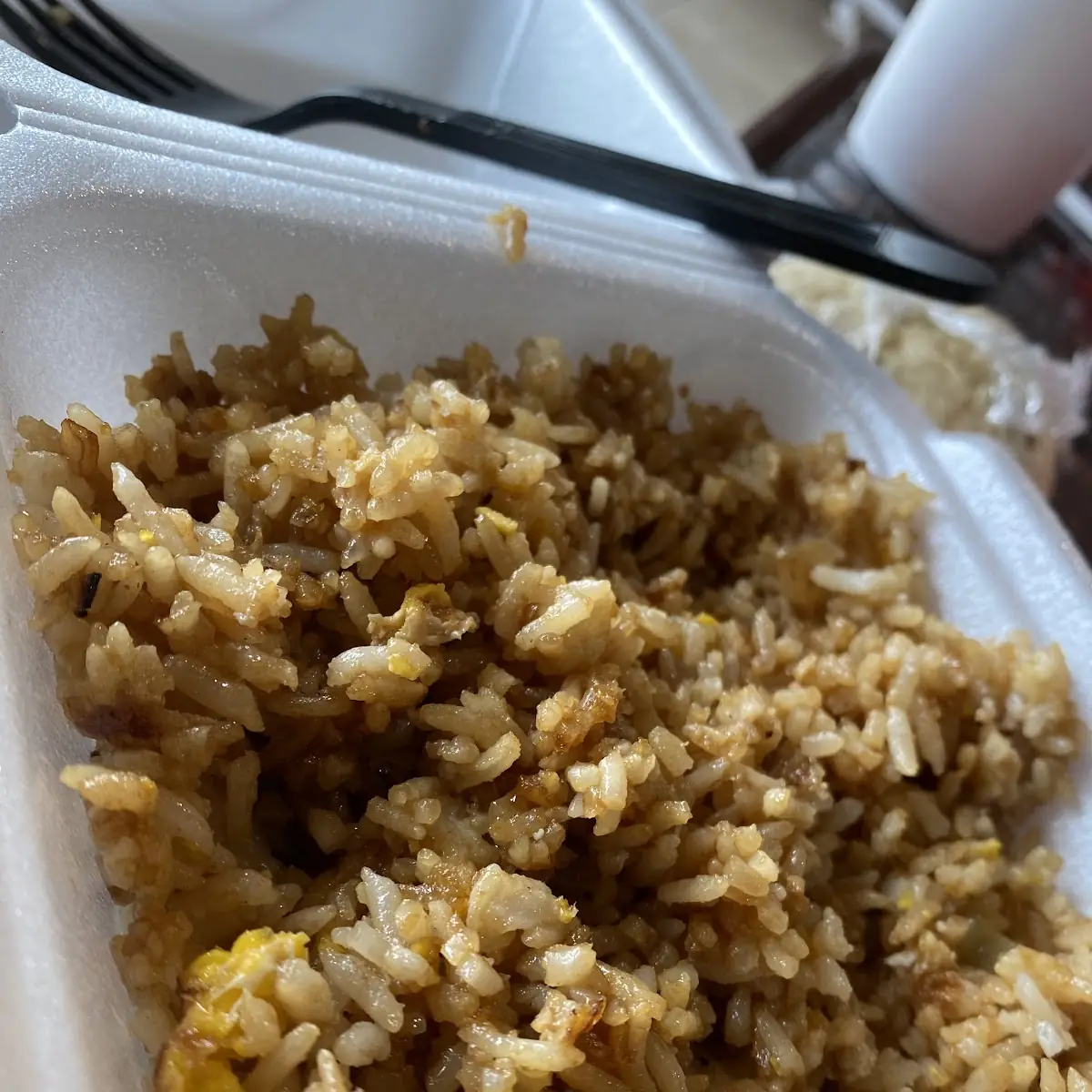 Shrimp Rice with Egg Roll Lunch