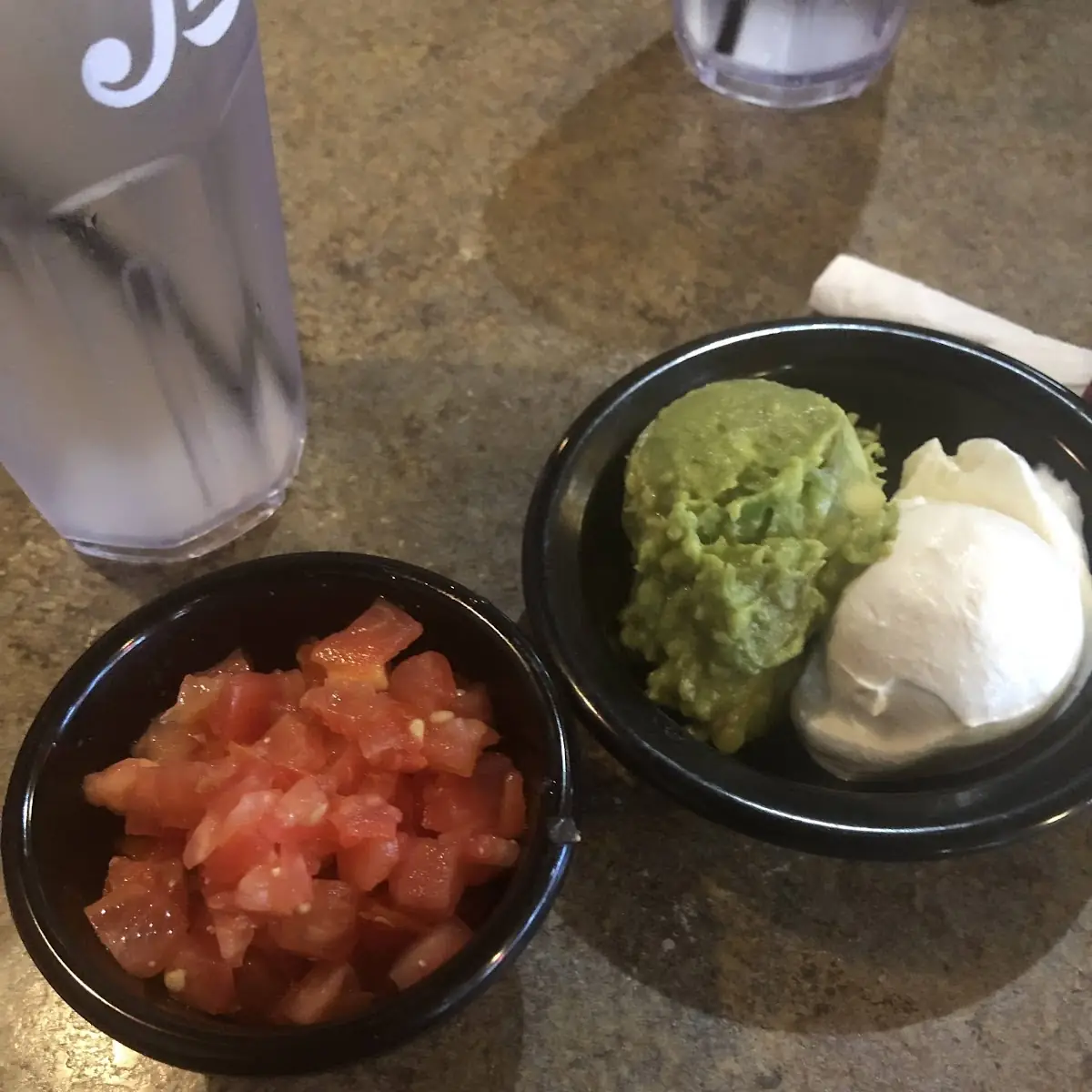 Tomatoes Sour Cream and Guacamole