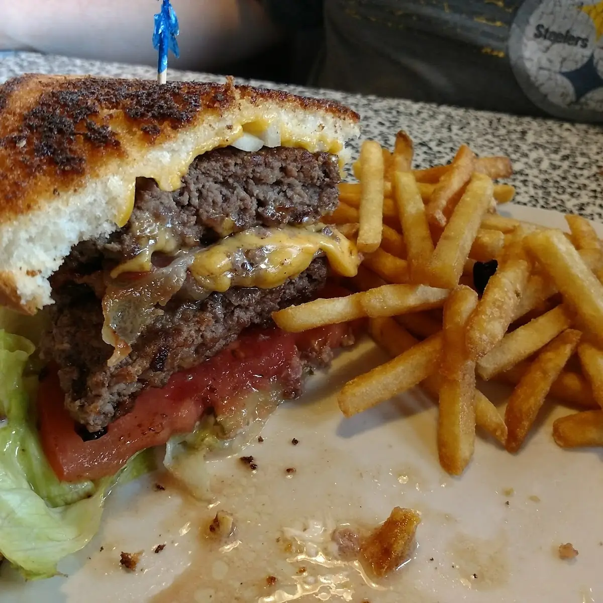 Bacon Double Cheeseburger on Texas Toast