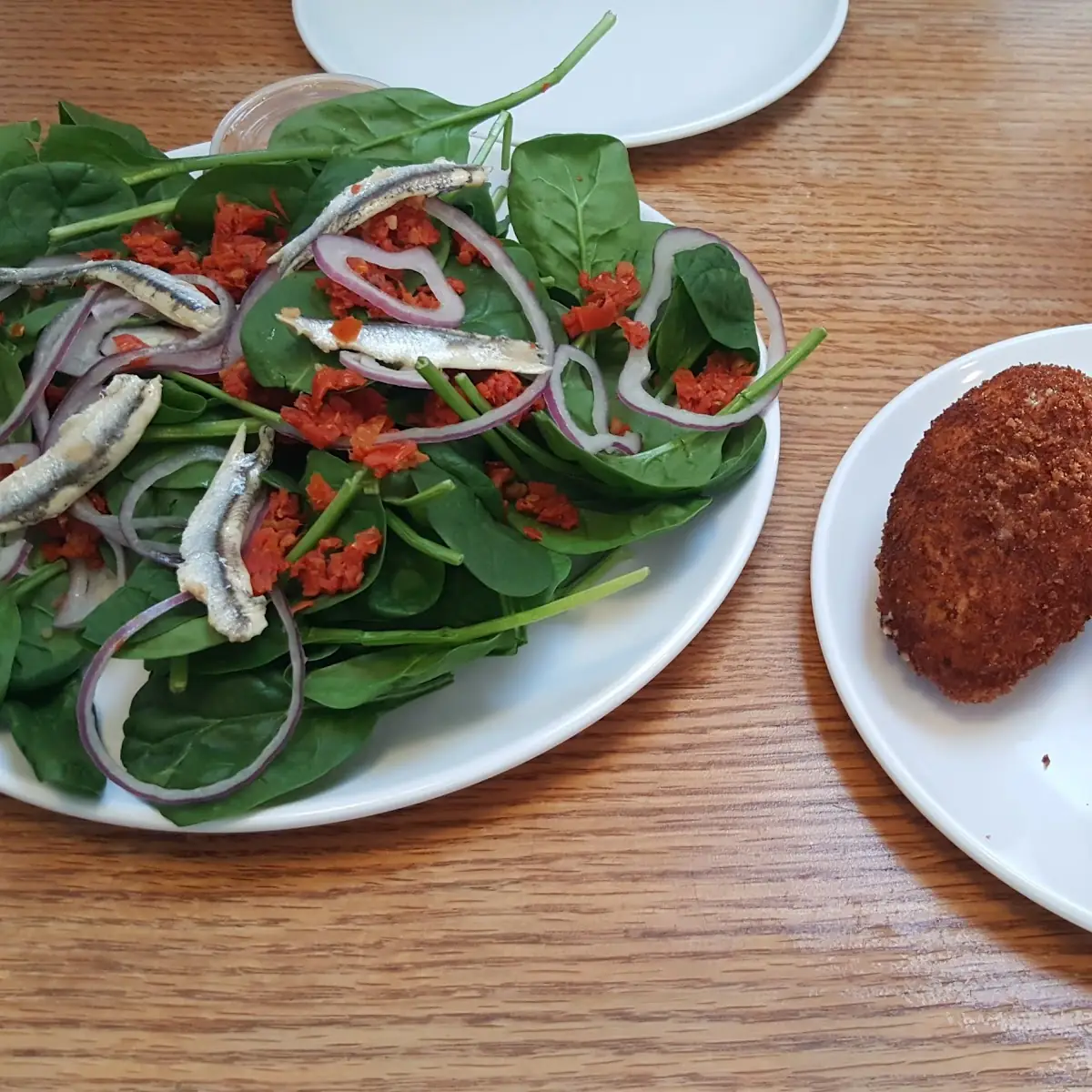 Spinach Salad and Appetizer Sampler