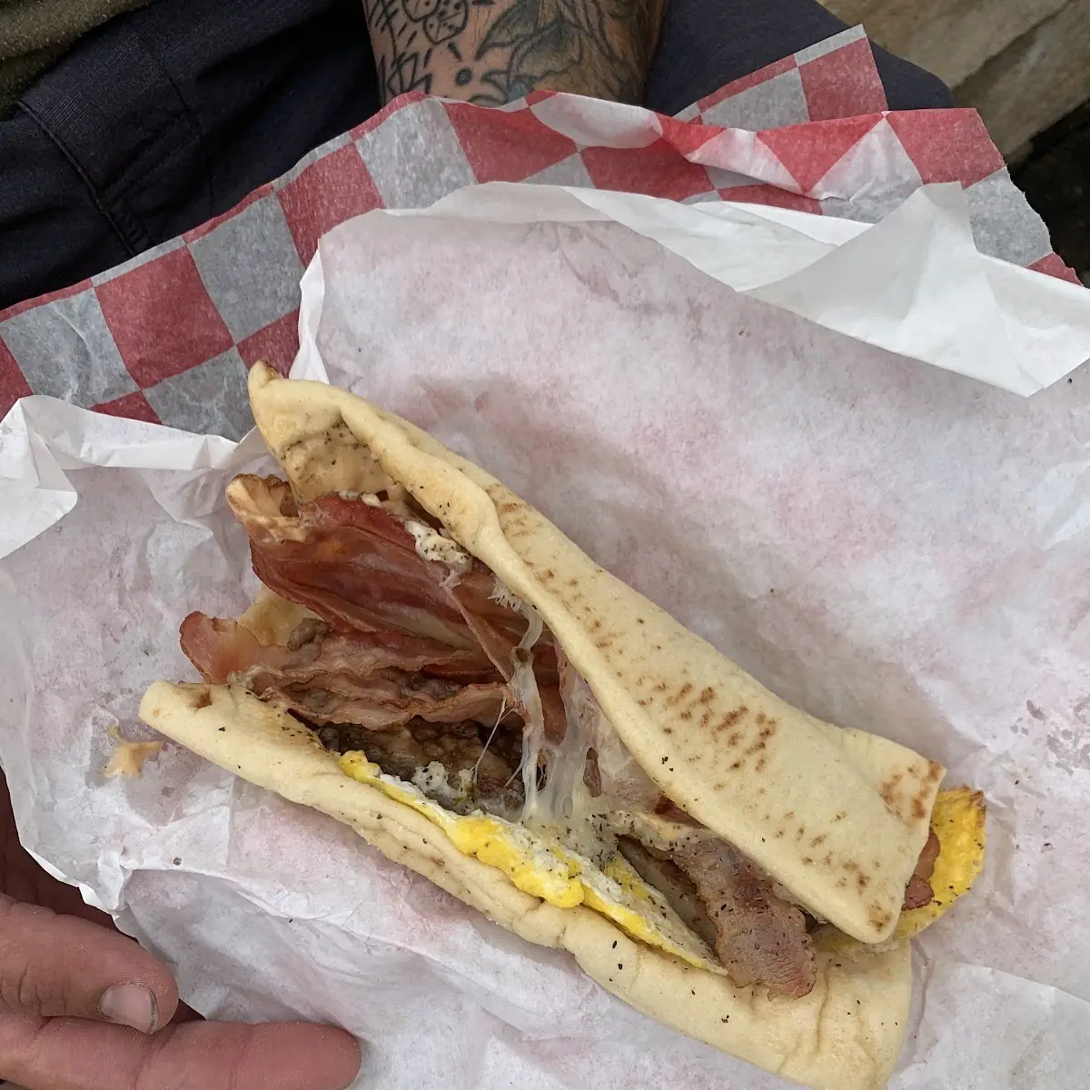 Sausage Egg and Cheese Flatbread