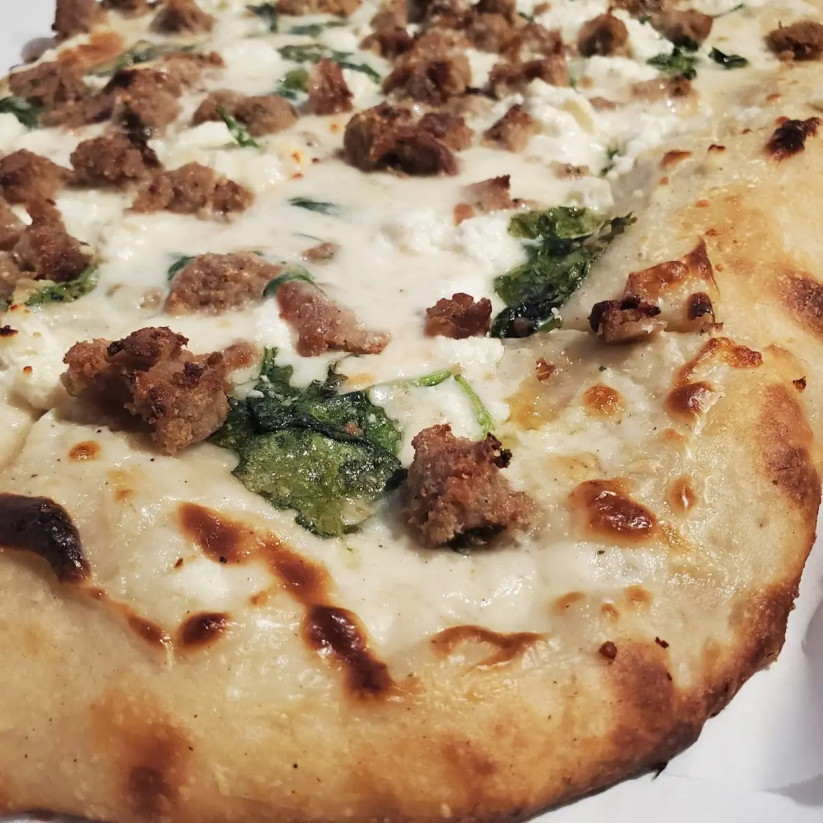 White Pizza with Meatball