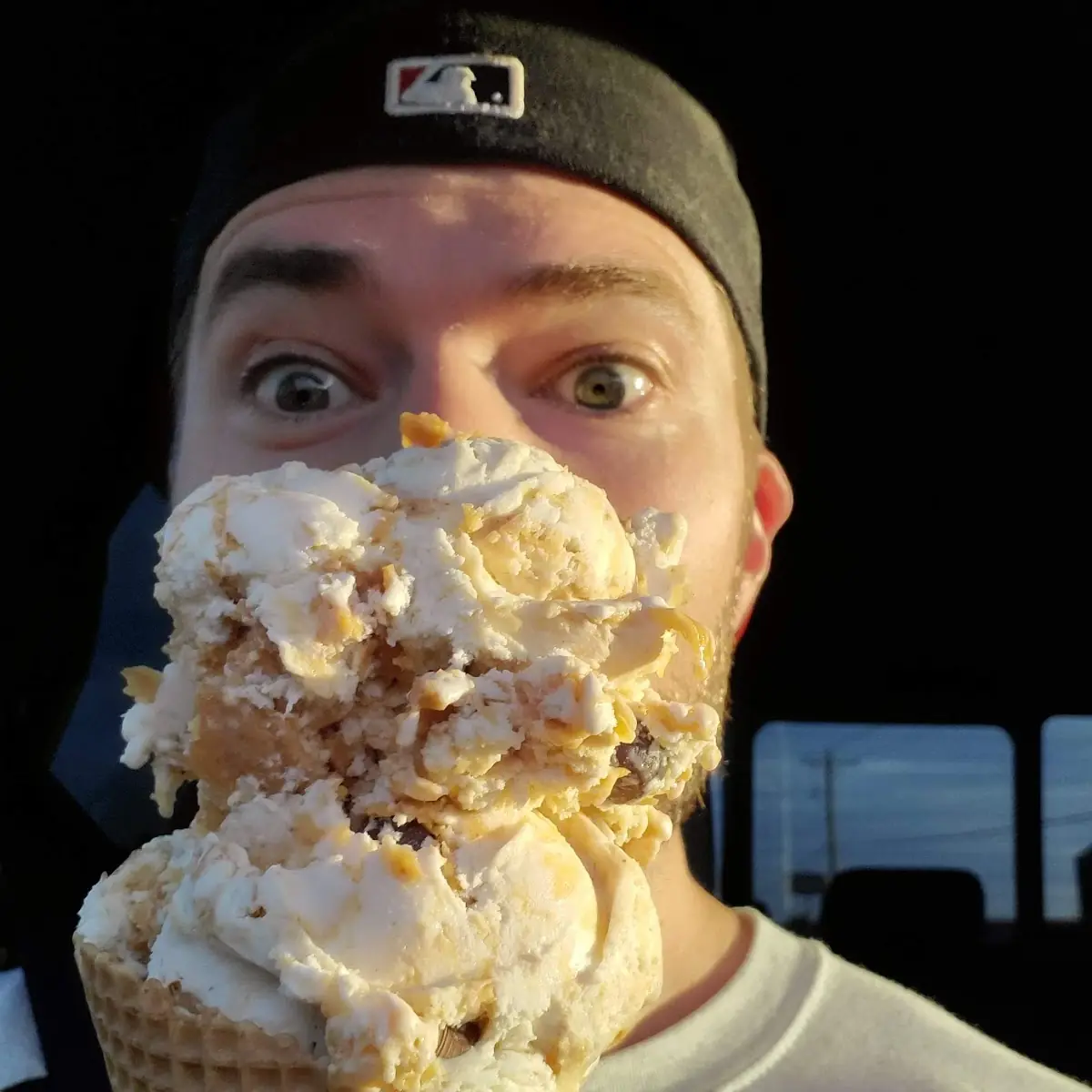 Double Dip Peanut Butter Cup on a Waffle Cone