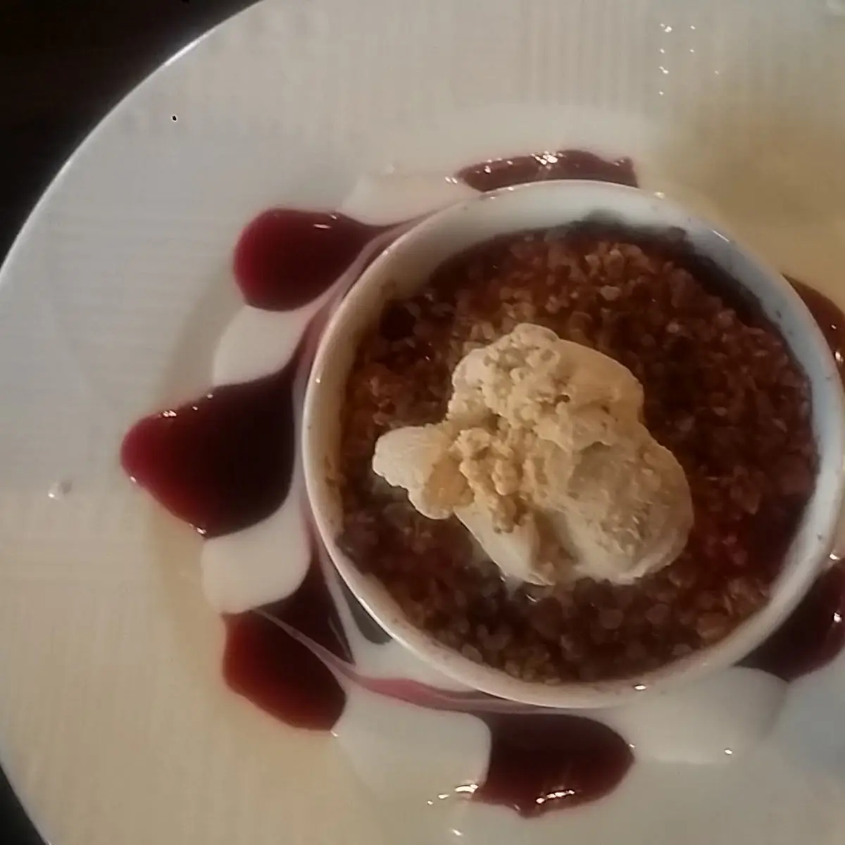 Mixed Berry Crisp with Cinnamon Ice Cream