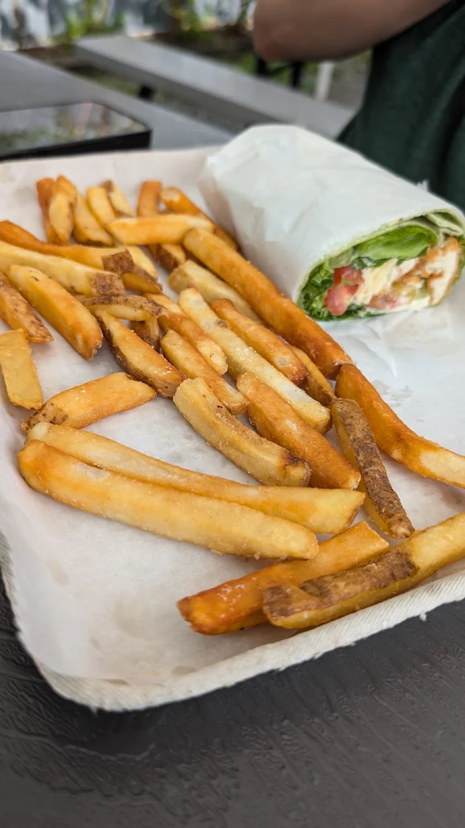 Chicken Caesar Wrap w Fries & Lemonade