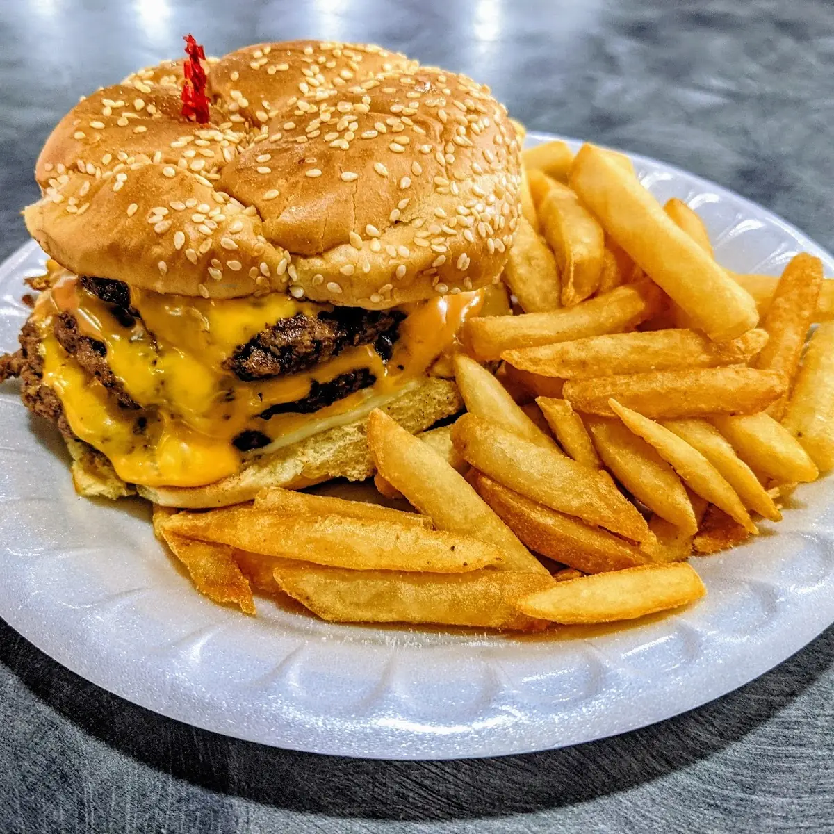 Triple Cheeseburger with Fries