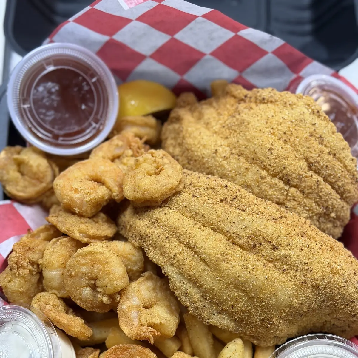 Fried Fish Shrimp and Fries