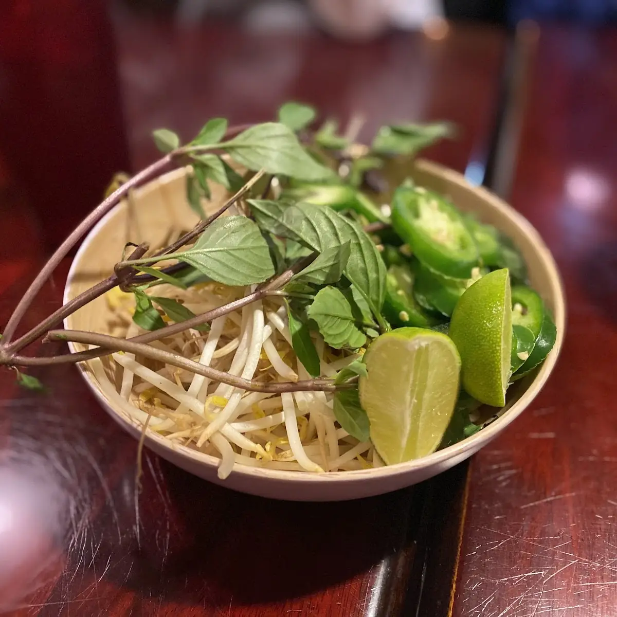 Mint Bean Sprouts Jalapeno Peppers & Lime