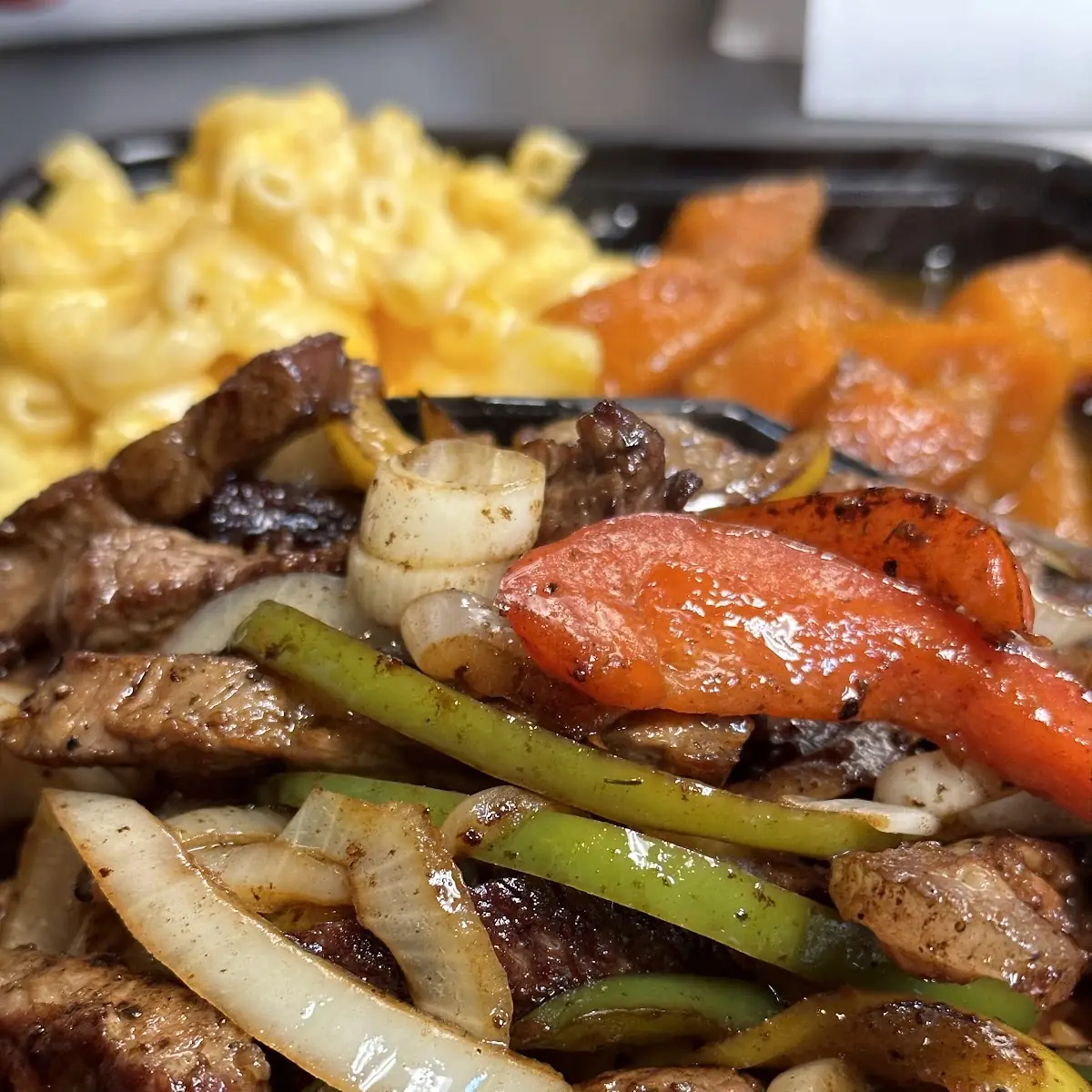 Grilled Steak with Peppers & Onions