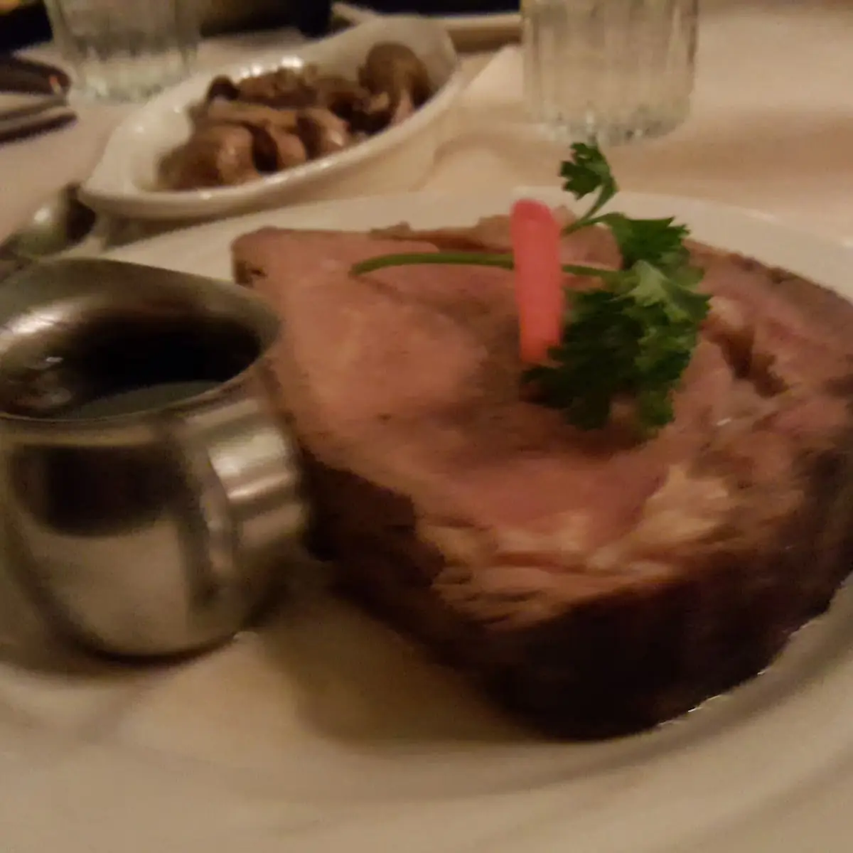 Prime Rib and Sauteed Mushrooms