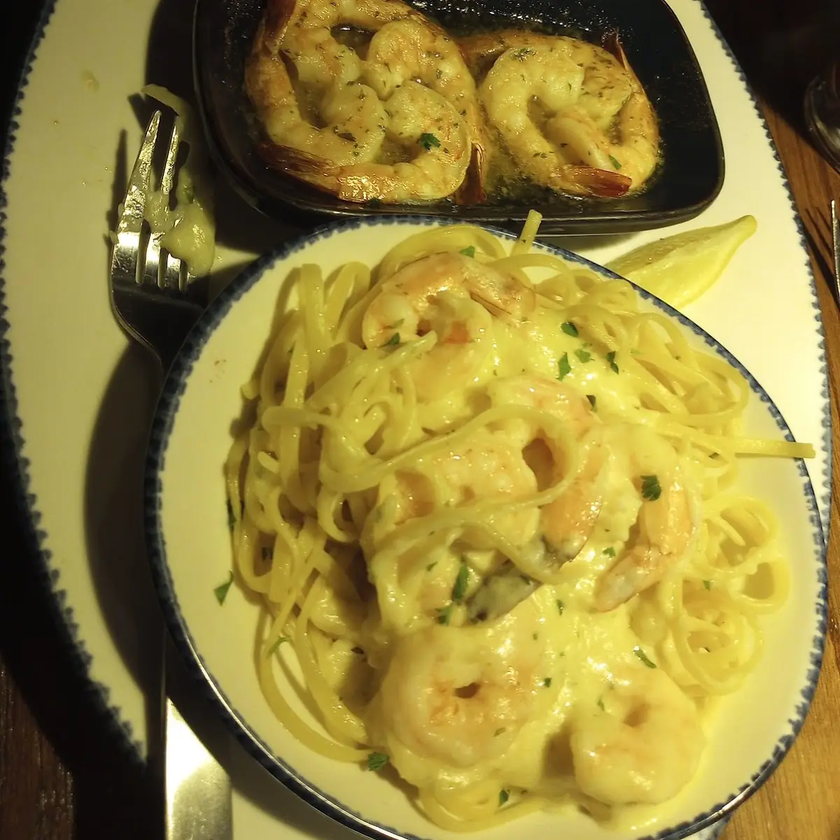Shrimp Alfredo & Shrimp Scampi