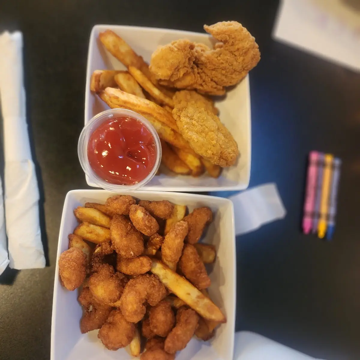 Kids Chicken Finger and Popcorn Shrimp