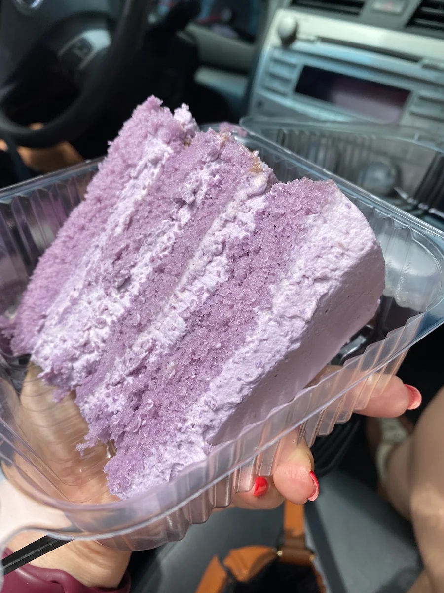 Taro Whipped Cream Cake Slice