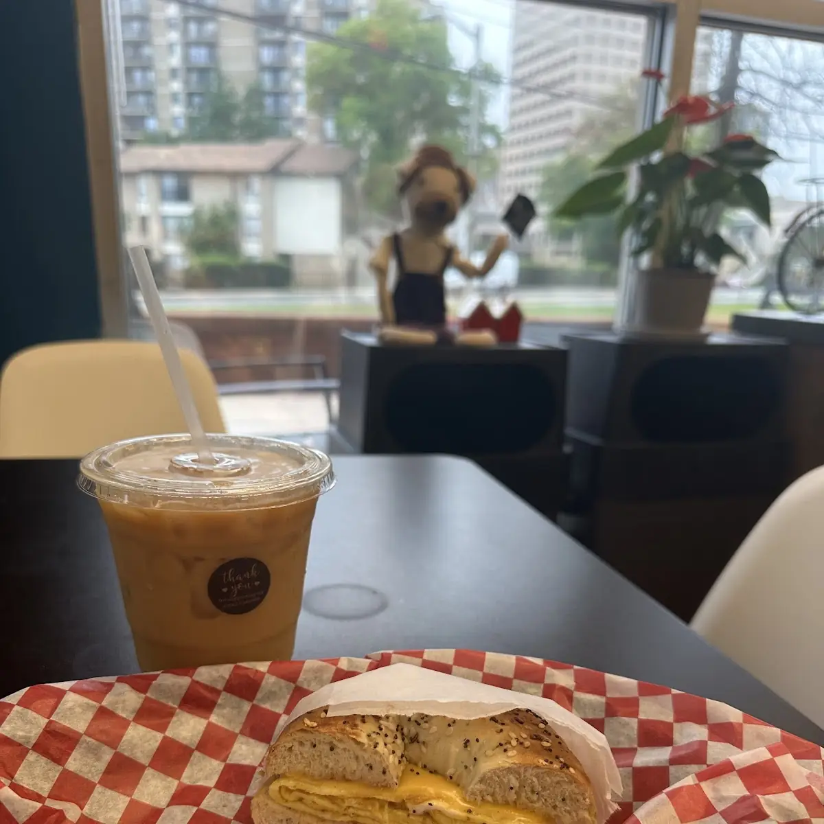 Egg and Cheese on an Everything Bagel