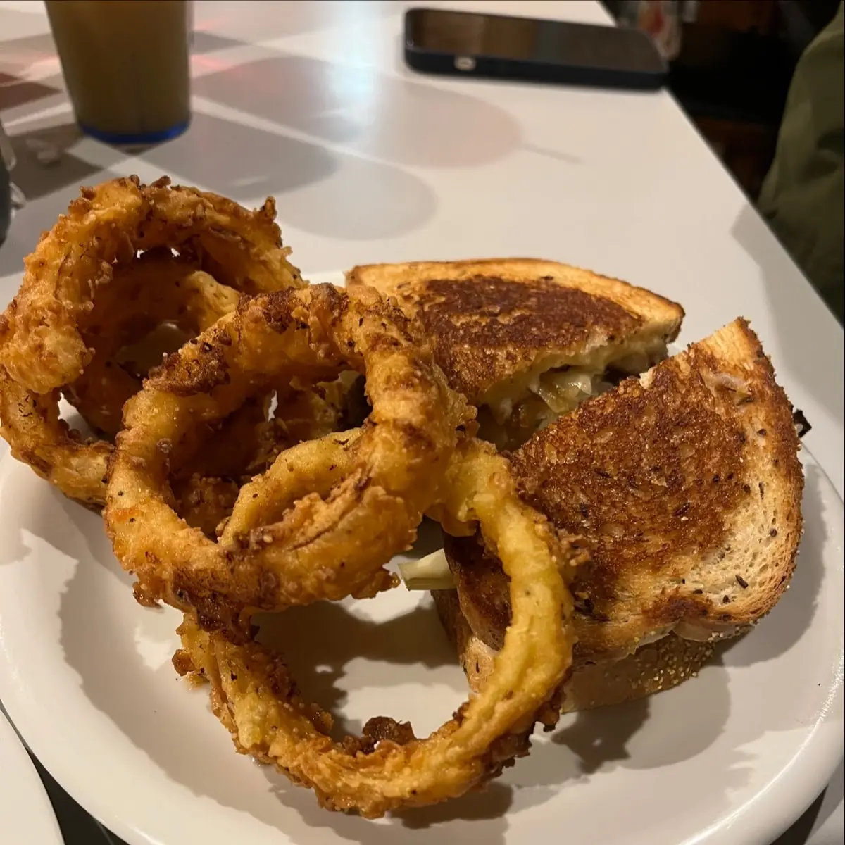 Patty Melt with Onion Rings