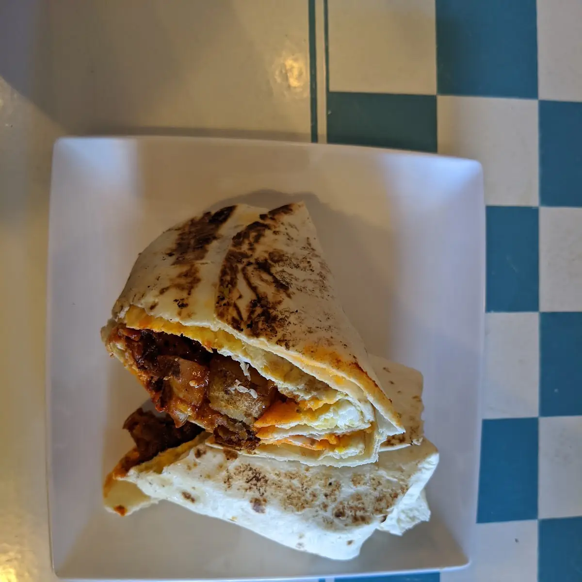 Breakfast Burrito with Red Chile