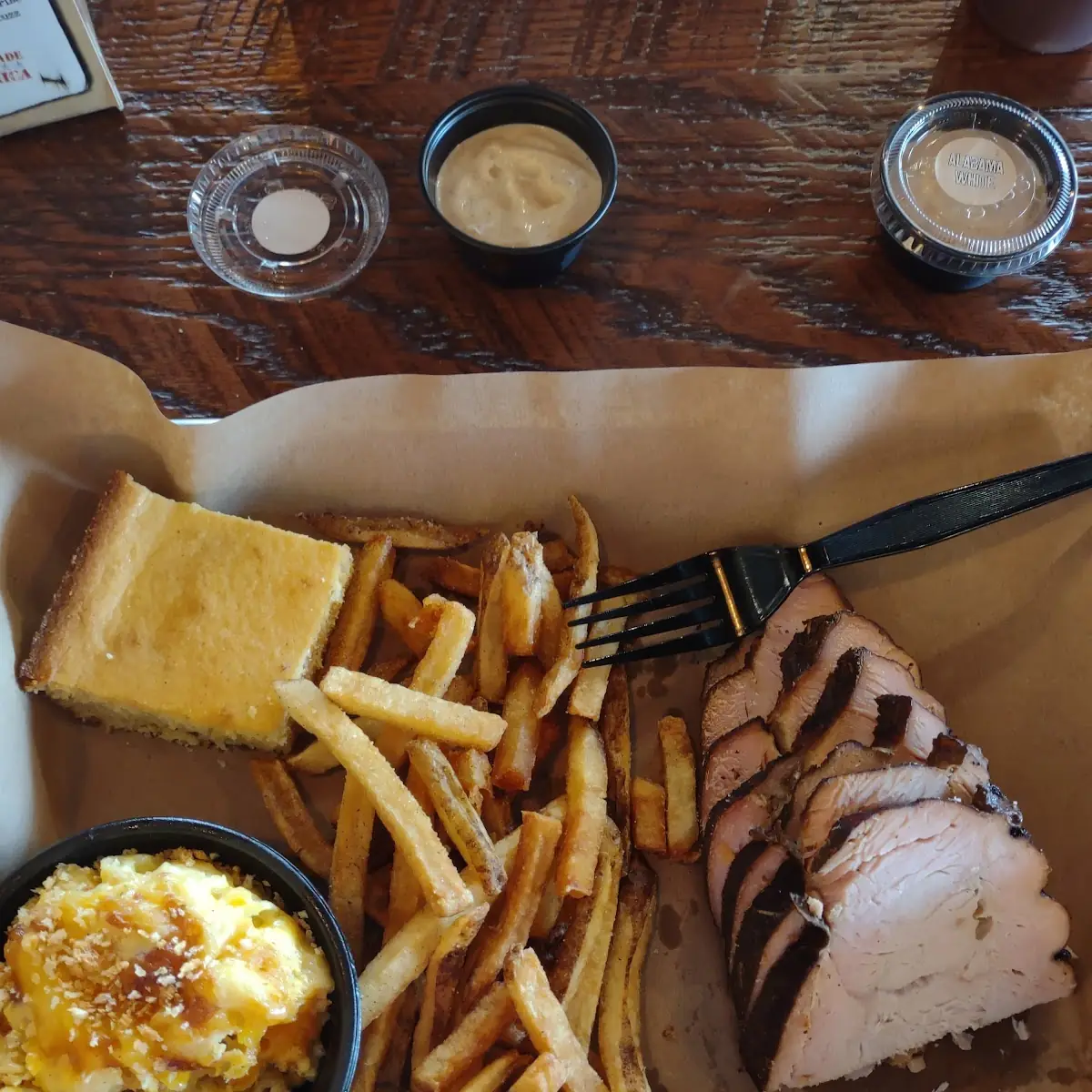 Turkey Platter Fries Mac & Cheese Cornbread