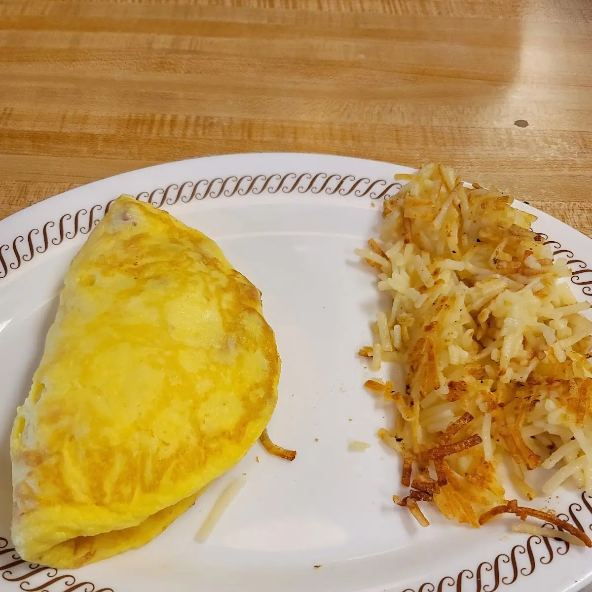 Ham & Cheese Omelet with Hashbrowns