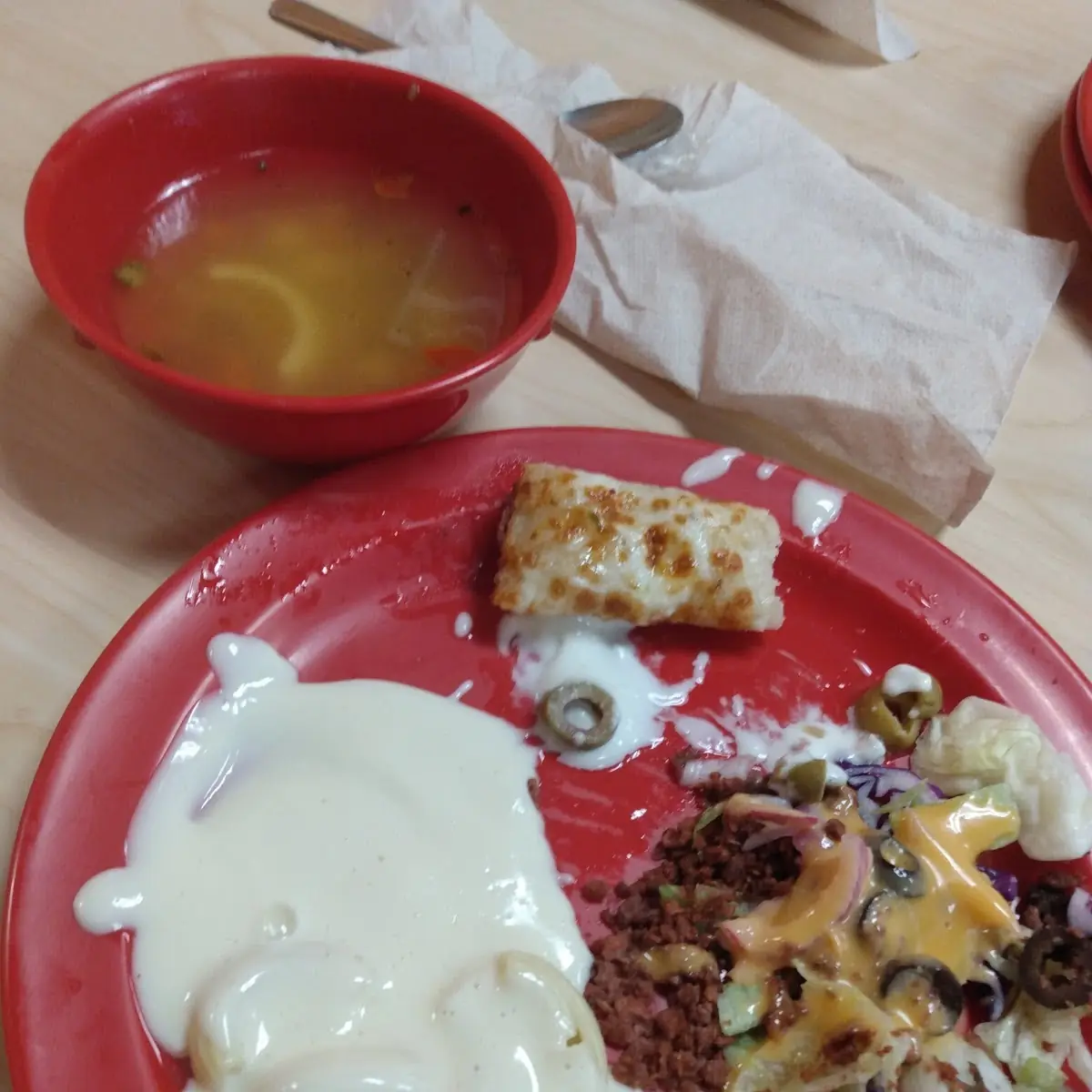 Alfredo Salad and Cheese Bread