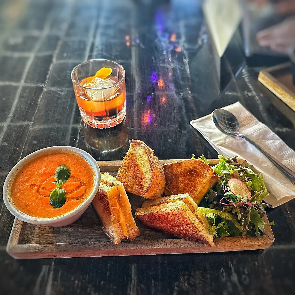 Grilled Cheese and Tomato Basil Soup