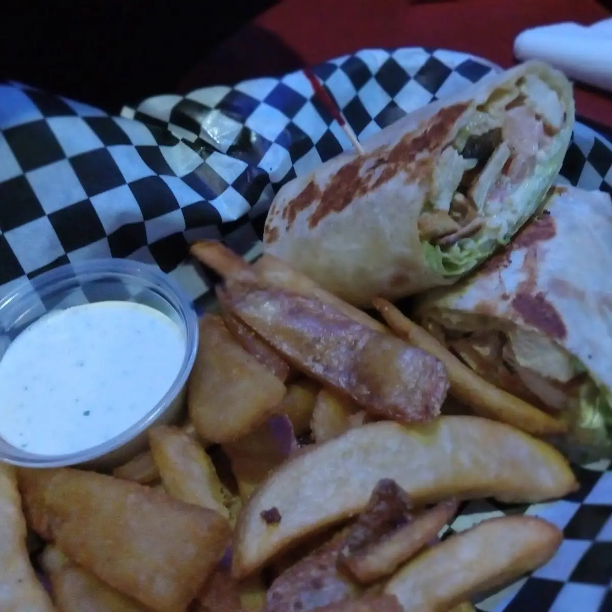 Grilled Chicken Wrap with Fries