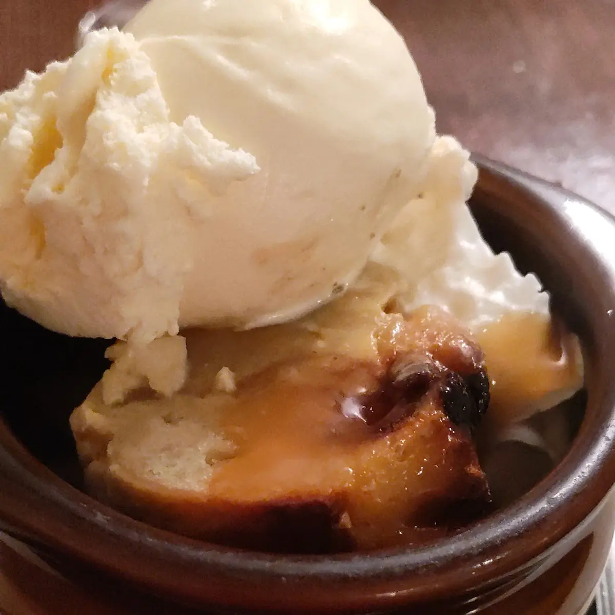 Bread Pudding a La Mode