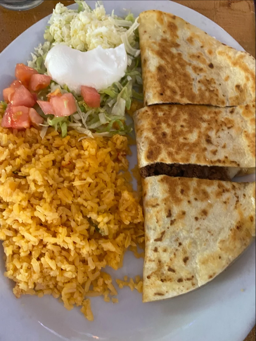 K4 One Cheese Quesadilla Rice & Beans