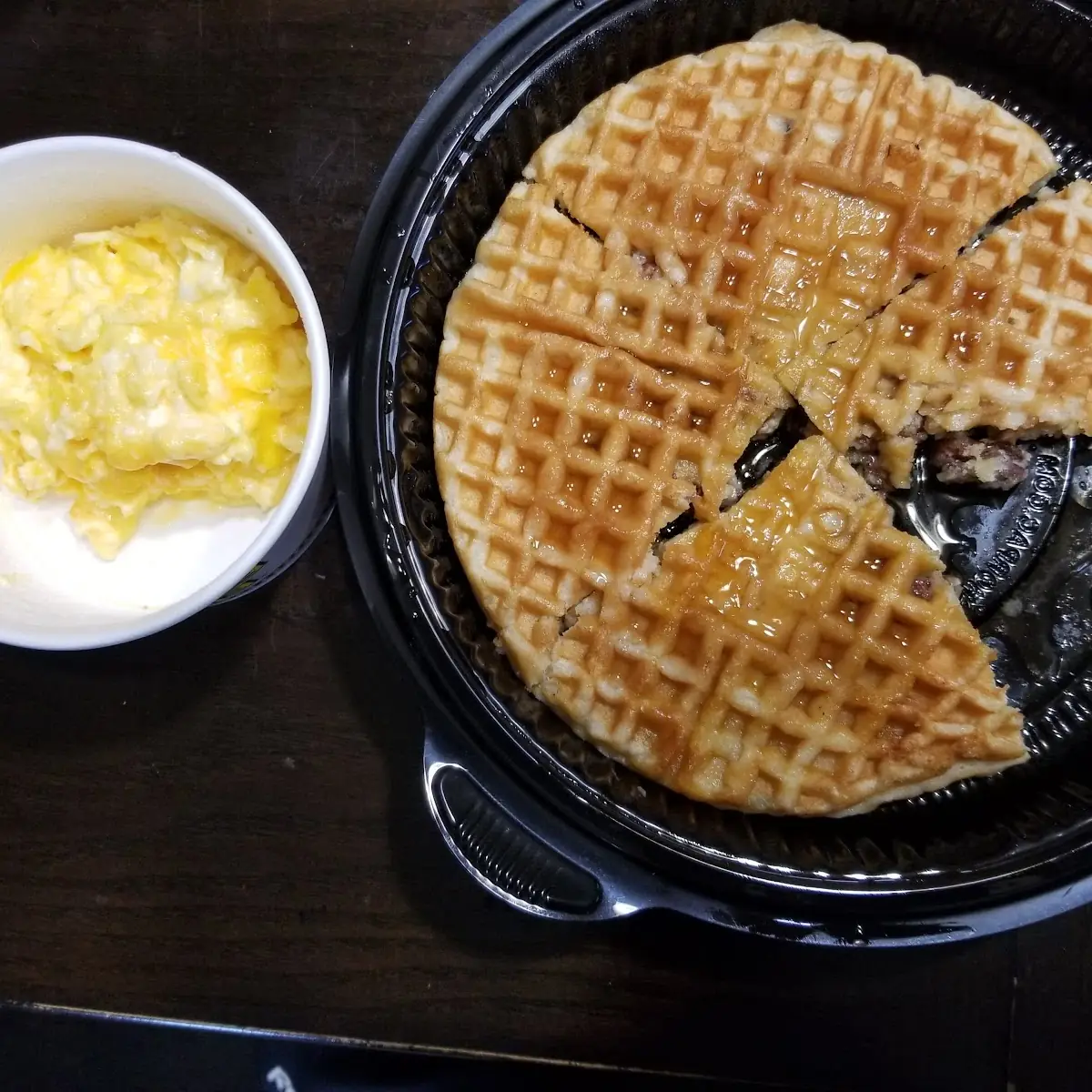 Waffle and Scrambled Eggs
