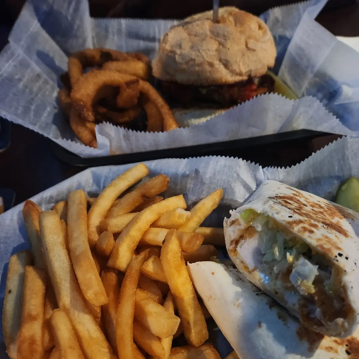 Chicken Wrap and Fries