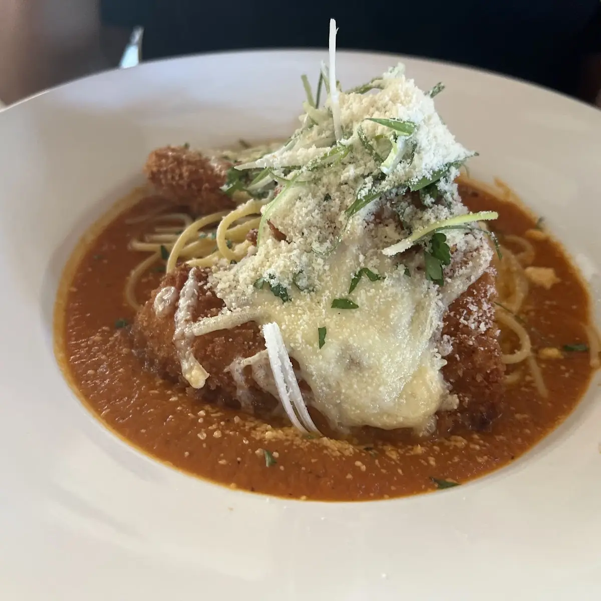 Breaded Chicken Cutlet with Pasta