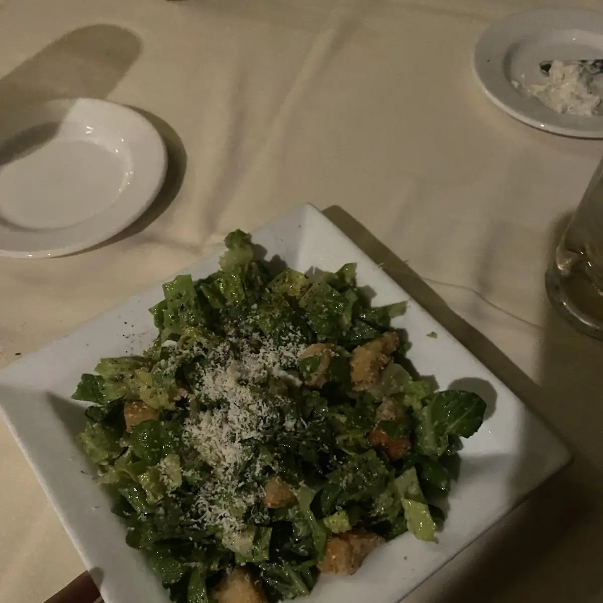 Romaine Lettuce Caesar Salad with Croutons