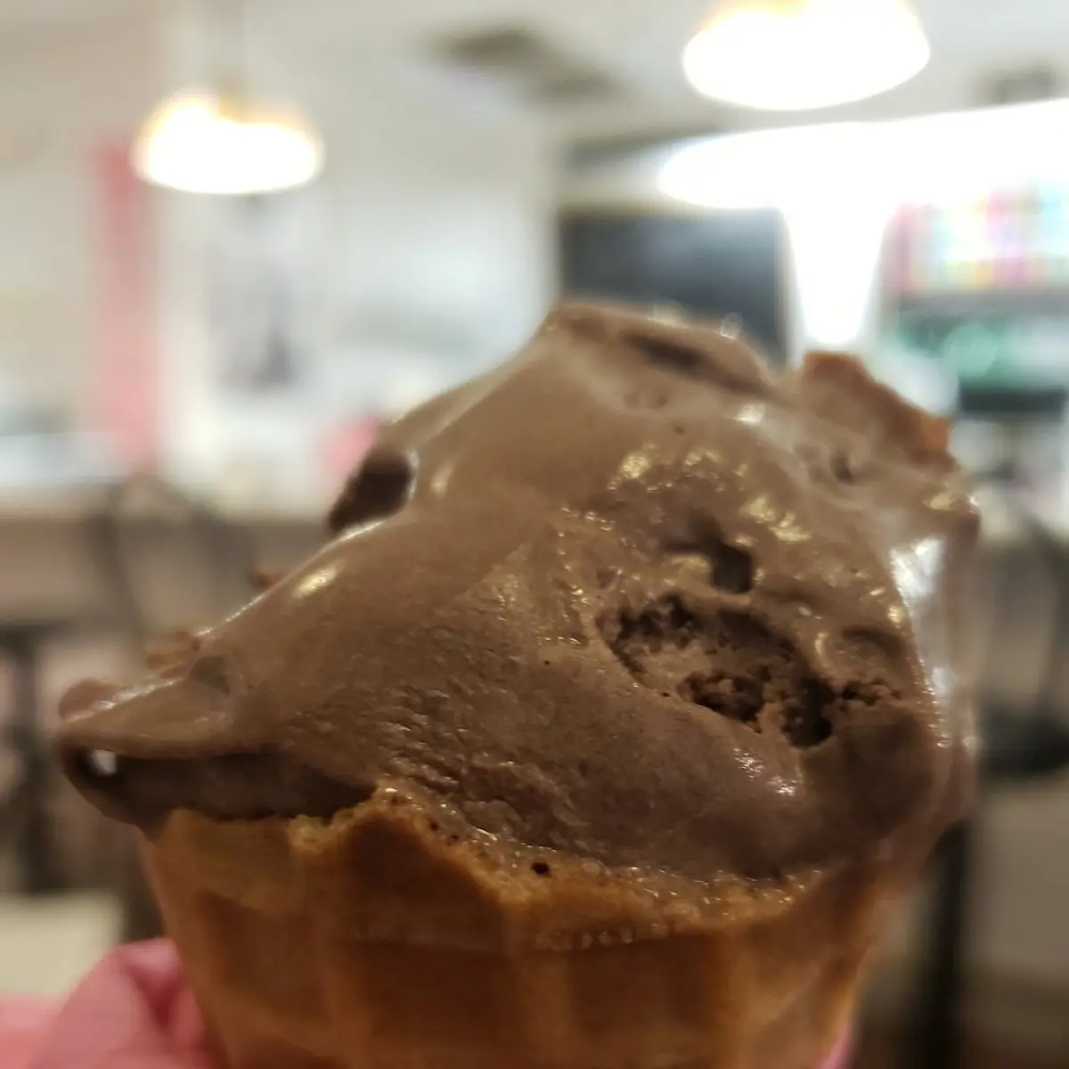 Chocolate Ice Cream with Waffle Cone